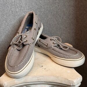 Guy Harvey Womens‎ Boat Shoes Size 8 Gray Canvas Low Top Sneakers Casual